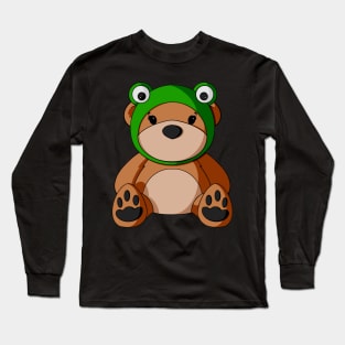 Frog Hat Teddy Bear Long Sleeve T-Shirt